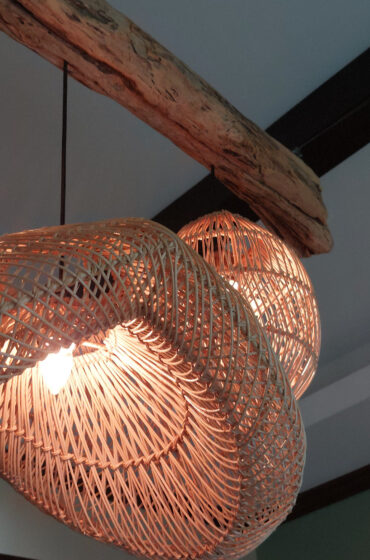 Wicker & Wood ceiling lamp