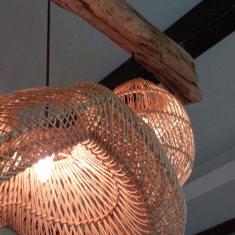 Wicker & Wood ceiling lamp