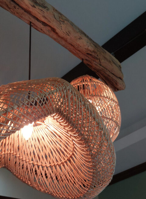 Wicker & Wood ceiling lamp