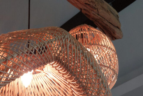 Wicker & Wood ceiling lamp